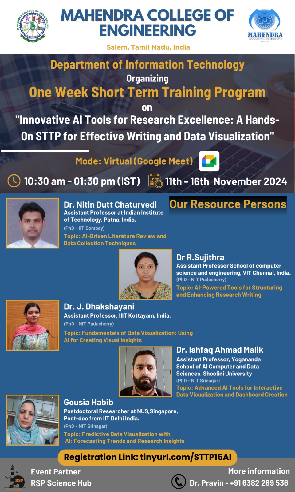 Innovative AI Tools for Research Excellence: A Hands-On STTP for Effective Writing and Data Visualization 2024